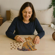 Lade das Bild in den Galerie-Viewer, Katzenform 3D Holz-Puzzle