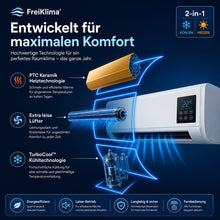 Lade das Bild in den Galerie-Viewer, FreiKlima Pro – Tragbare Klimaanlage & Heizung ohne Installation | 2-in-1 | Bis 51 m²