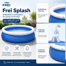 Carica l'immagine nel visualizzatore di Gallery, Frei Splash – Aufblasbarer Aufstellpool für Garten & Terrasse