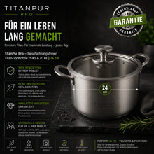 Lade das Bild in den Galerie-Viewer, TitanPur Pro – Beschichtungsfreier Titan-Topf ohne PFAS & PTFE | 24 cm