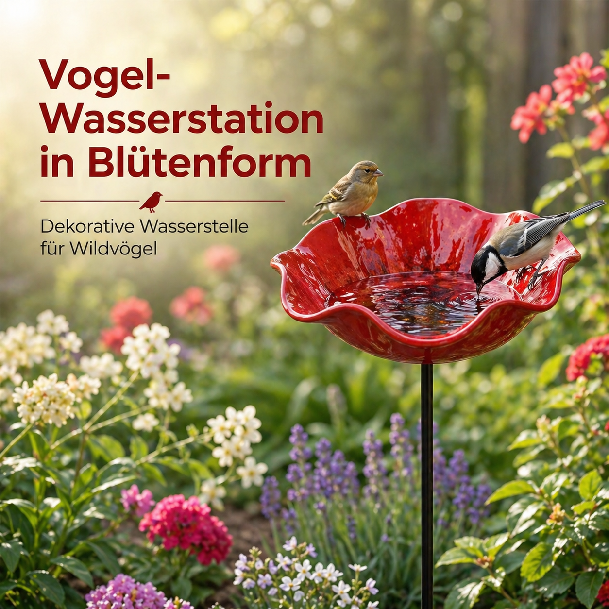 Vogelblüten - Handgefertigte Vogeltränke in Blütenform | 2er-Set