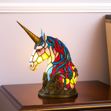 Lade das Bild in den Galerie-Viewer, LeuchtEinhorn - handgefertigte Lampe, die Herzen erstrahlen lässt
