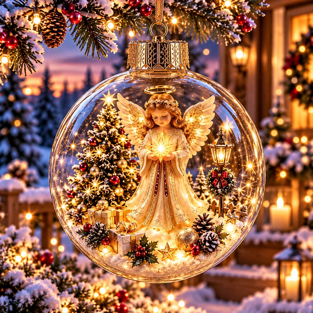 WinterWunder – leuchtende 3D-Weihnachtskugel mit Miniaturwelt