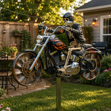 Lade das Bild in den Galerie-Viewer, Flammenreiter – Chopper-Windrad aus Edelstahl  Handgemacht  85 cm
