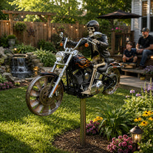 Lade das Bild in den Galerie-Viewer, Flammenreiter – Chopper-Windrad aus Edelstahl  Handgemacht  85 cm
