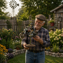Lade das Bild in den Galerie-Viewer, Flammenreiter – Chopper-Windrad aus Edelstahl  Handgemacht  85 cm
