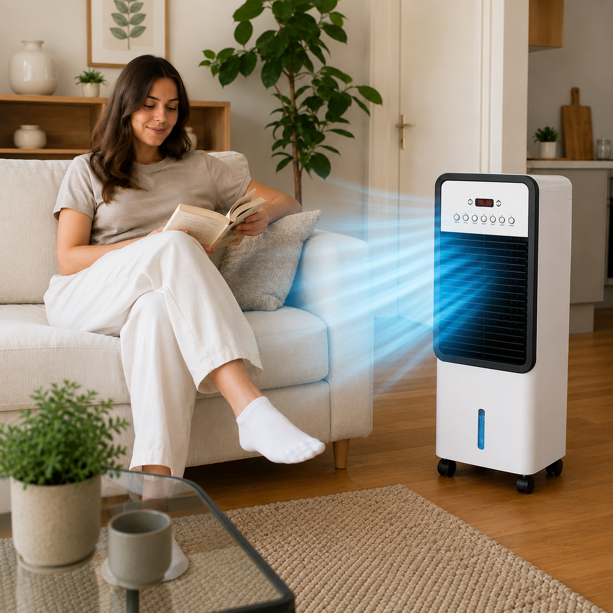 FreiKlima Max - Mobiler Allround-Klimatiseur – Kühlt im Sommer, Heizt im Winter | Ohne Installation
