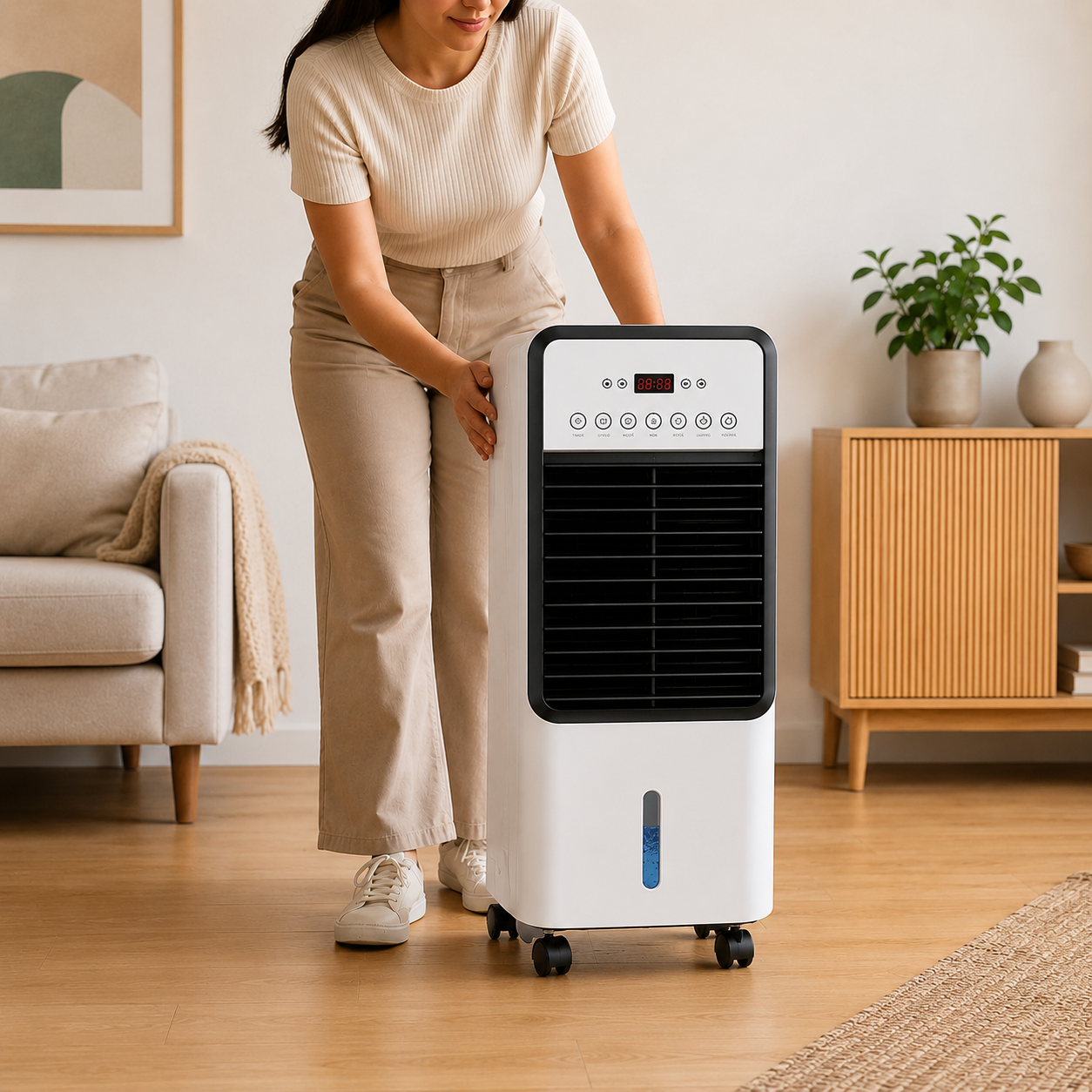 FreiKlima Max - Mobiler Allround-Klimatiseur – Kühlt im Sommer, Heizt im Winter | Ohne Installation