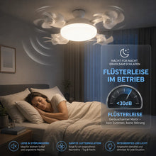 Carica l'immagine nel visualizzatore di Gallery, FreiKlima Pro Klimaventilator 2in1 – 4-Flügel einklappbarer Deckenventilator mit Kühlfunktion, Licht &amp; Fernbedienung
