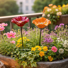 Lade das Bild in den Galerie-Viewer, Handgemachte Bienenblüten – Wetterfeste Keramik-Tränken, 4er-Set
