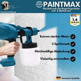 PaintMax -  Kabelloses Hochdruck-Farbsprühgerät für schnelles, effizientes und gleichmäßiges Lackieren