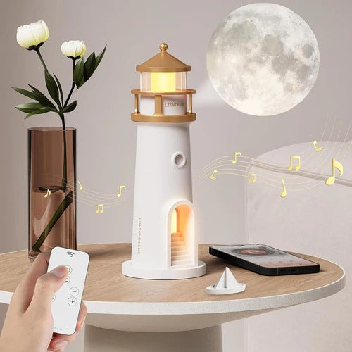 Magische Leuchtturm‑Lampe mit Mond­licht-Projektion