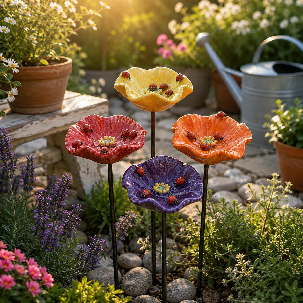 Marienkäferblumen Keramik-Tränken