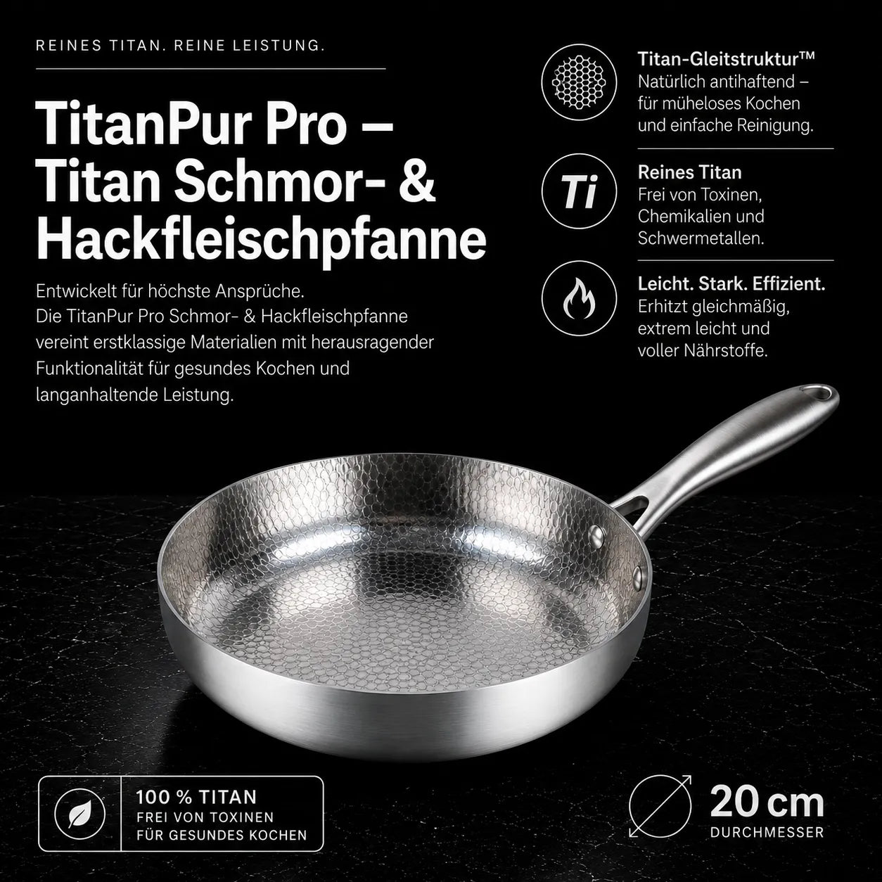 TitanPur Pro Titan Schmor- & Hackfleischpfanne