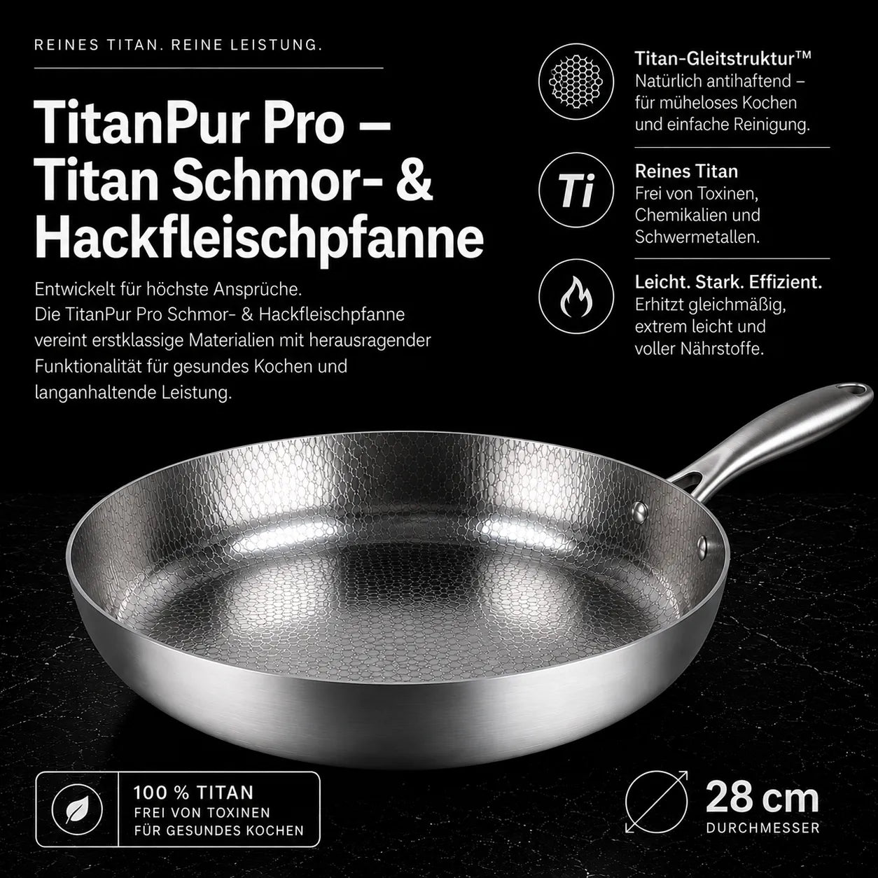 TitanPur Pro Titan Schmor- & Hackfleischpfanne