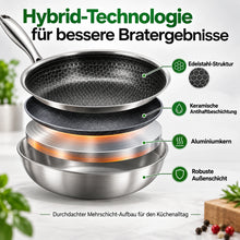 Lade das Bild in den Galerie-Viewer, BratWerk – Edelstahl-Hybridpfanne ohne PFAS &amp; PTFE
