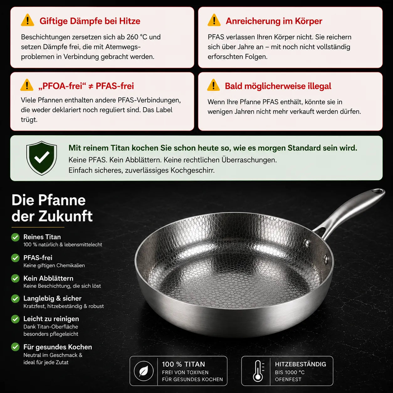 TitanPur Pro Titan Schmor- & Hackfleischpfanne